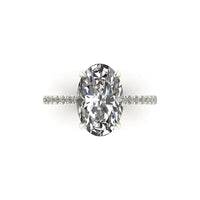 Classic Oval Solitaire With Diamond Shank