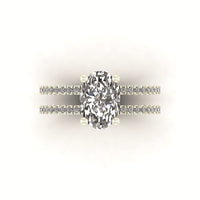 Double Band Oval Engagement