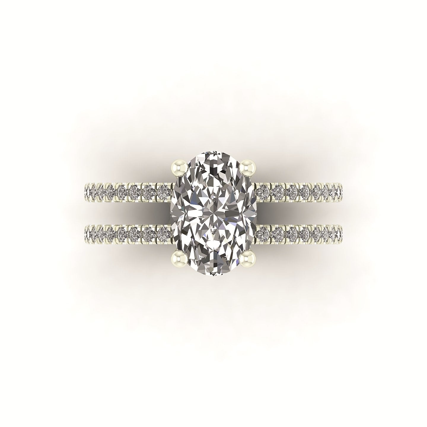 Double Band Oval Engagement