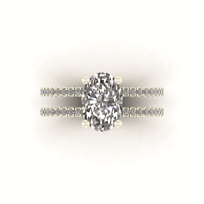 Double Band Oval Engagement