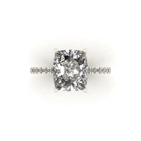 Classic Elongated Cushion Hidden Halo With Diamond shank