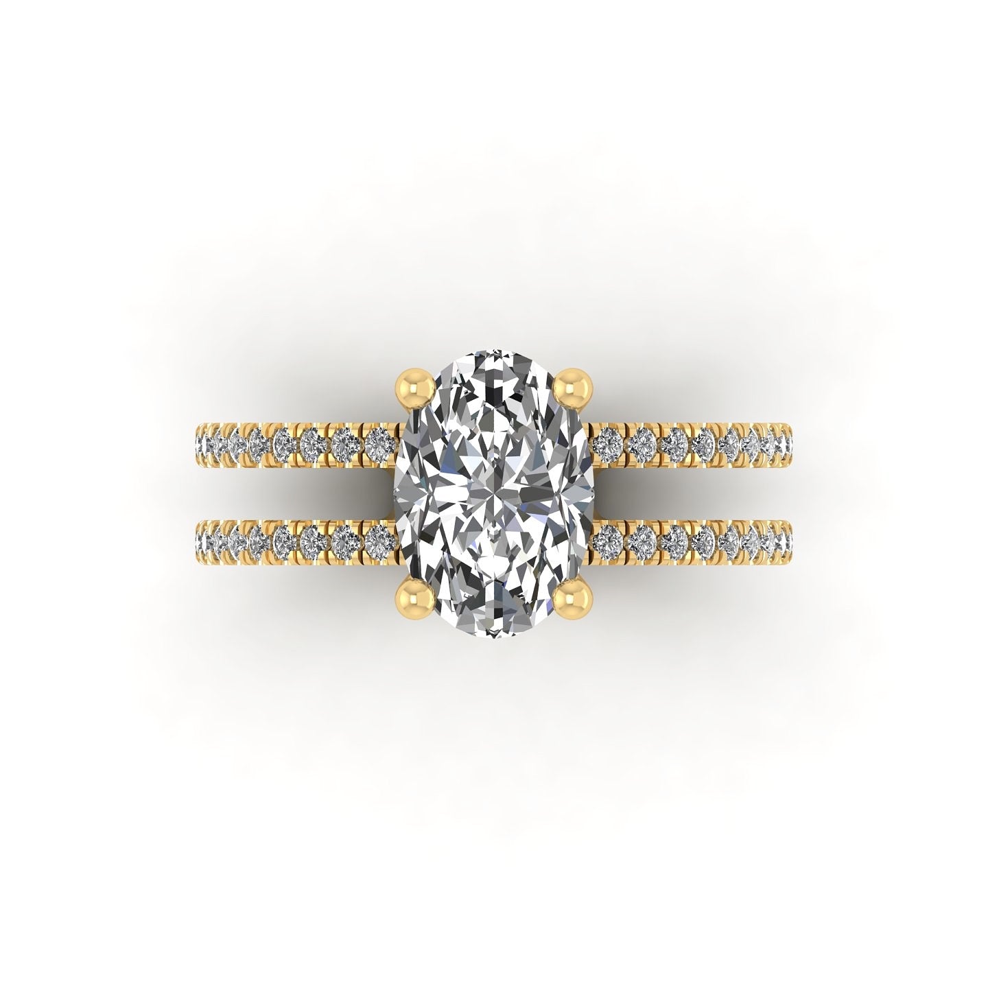 Double Band Oval Engagement