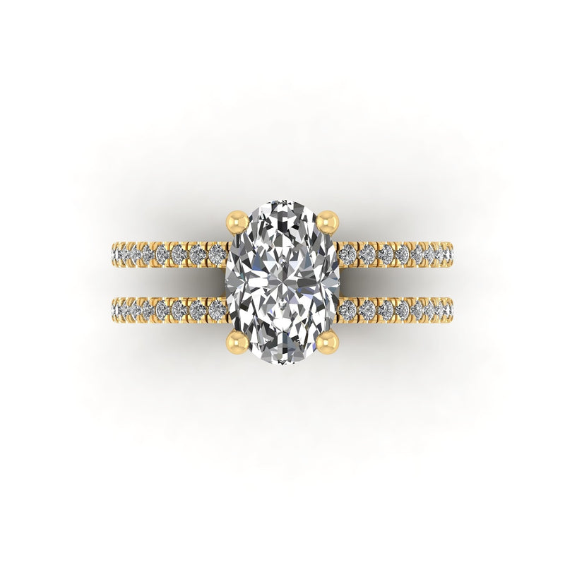 Double Band Oval Engagement
