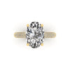 Clasped Cathedral Three Row Halo Engagement Ring