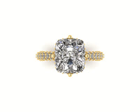 Lumière Cushion Hidden Halo Diamond Ring