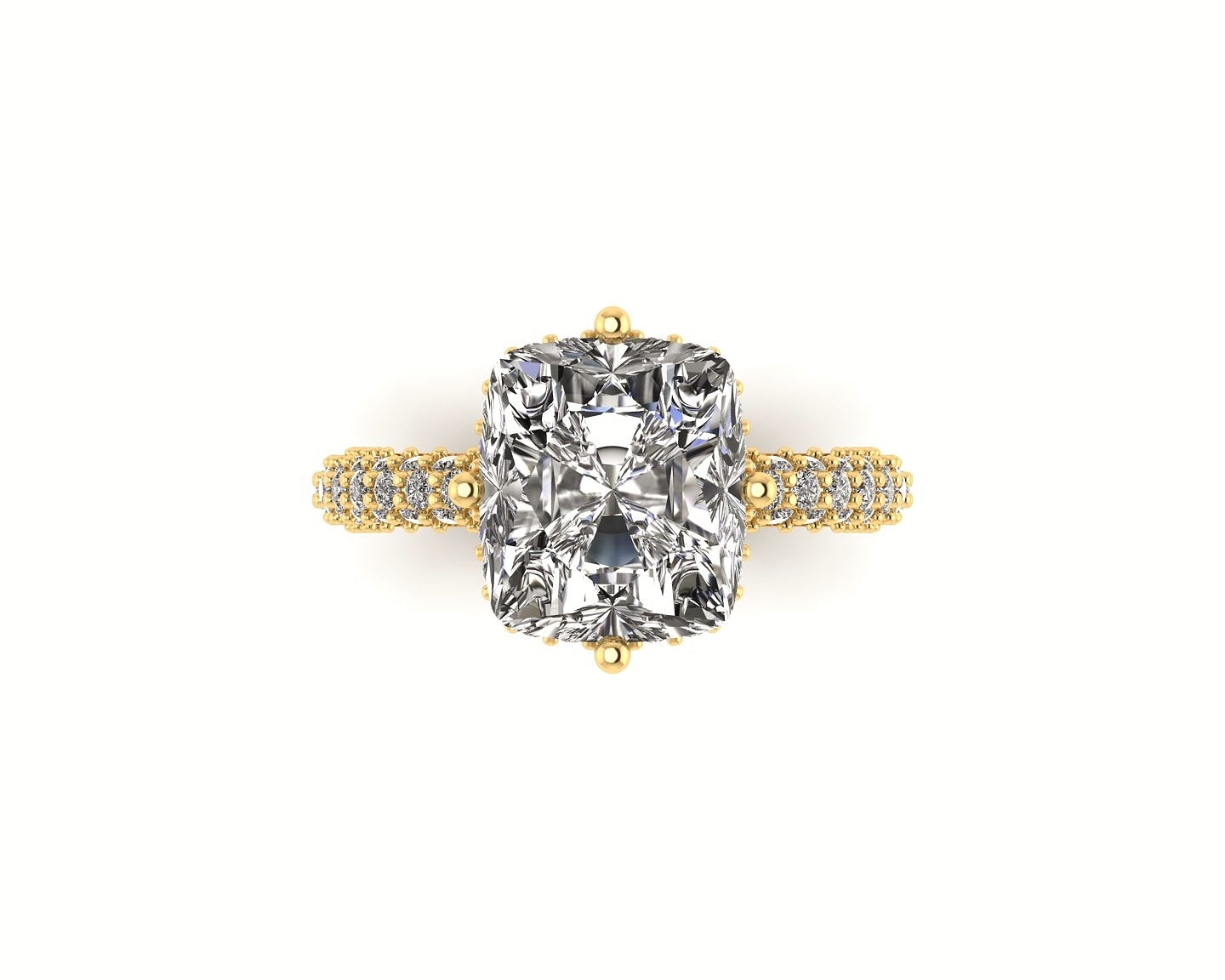 Lumière Cushion Hidden Halo Diamond Ring