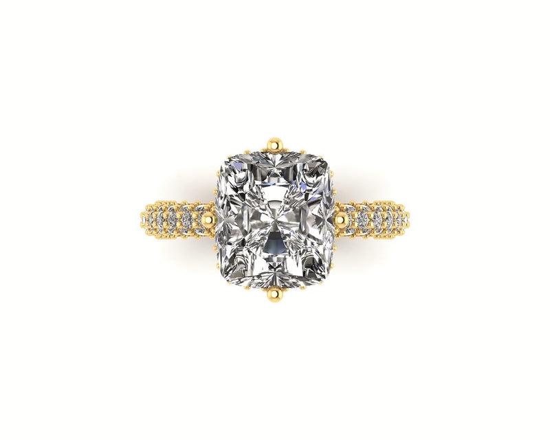 Lumière Cushion Hidden Halo Diamond Ring