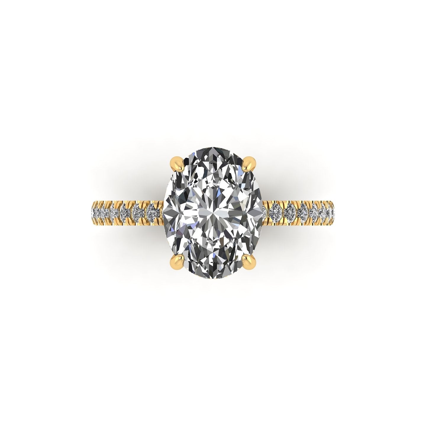 Classic Oval Gallery With Diamond Shank