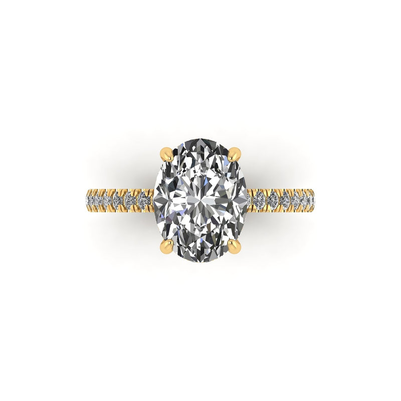 Classic Oval Gallery With Diamond Shank