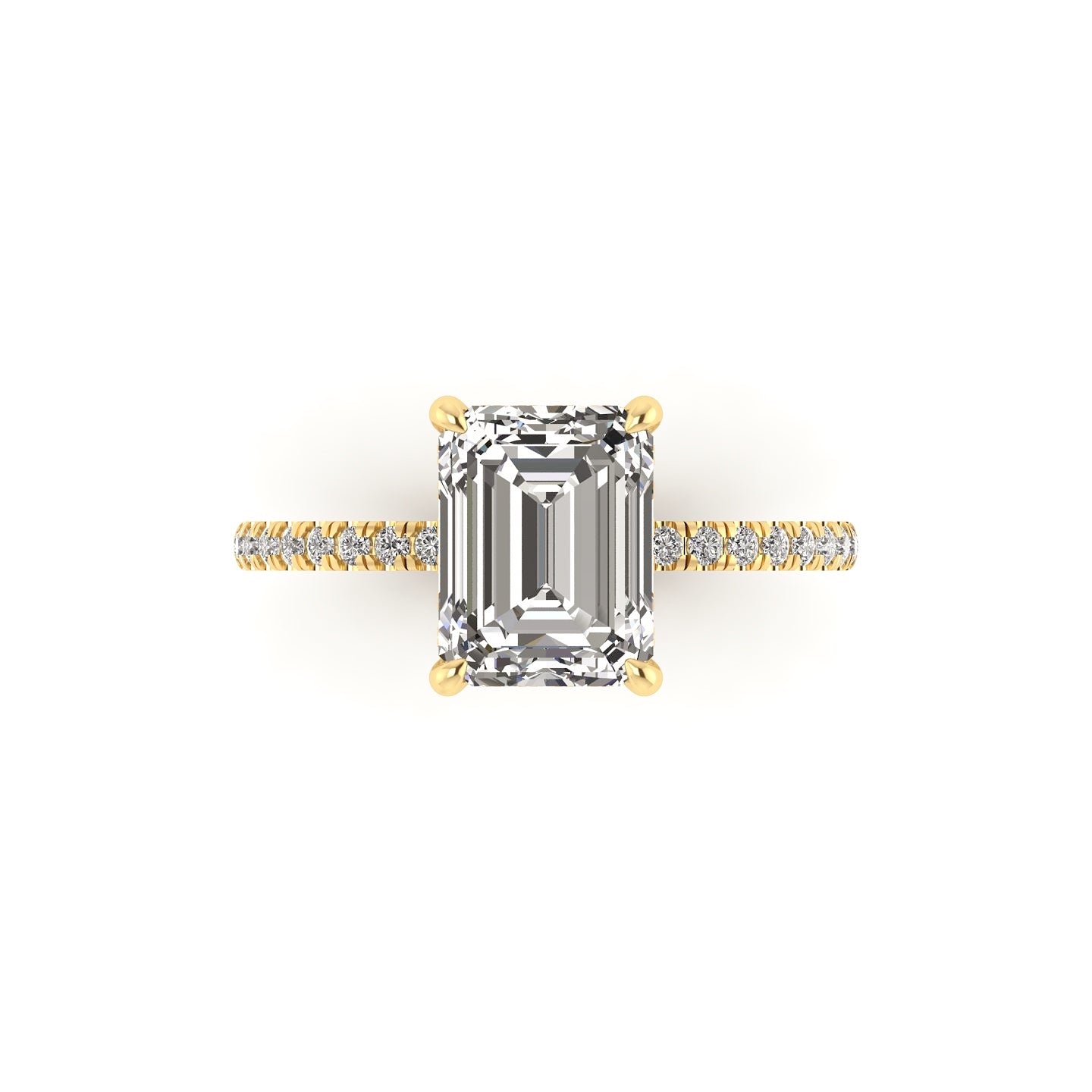 Classic Emerald Hidden Halo With Diamond shank