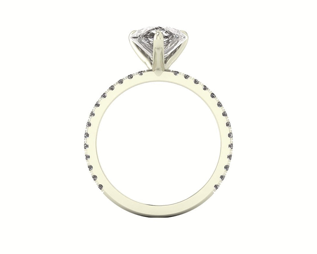 Classic Pear Solitaire With Diamond Shank