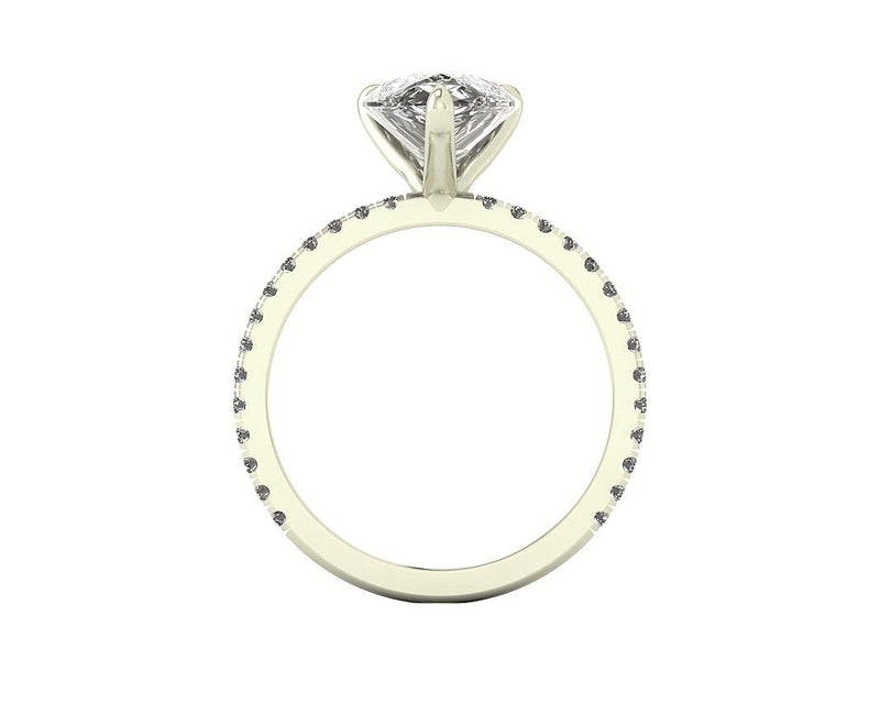 Classic Pear Solitaire With Diamond Shank