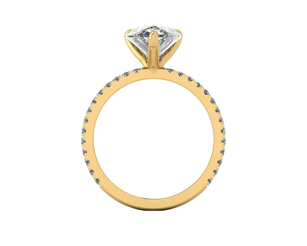 Classic Pear Solitaire With Diamond Shank