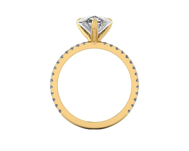 Classic Pear Solitaire With Diamond Shank