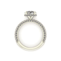 Celeste Round Hidden Halo Three Row Micro pavé Engagement Ring