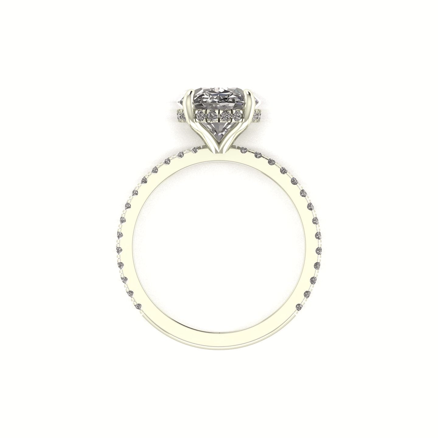 Classic Oval Gallery With Diamond Shank