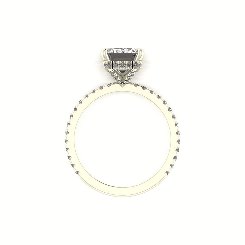 Classic Emerald Hidden Halo With Diamond shank