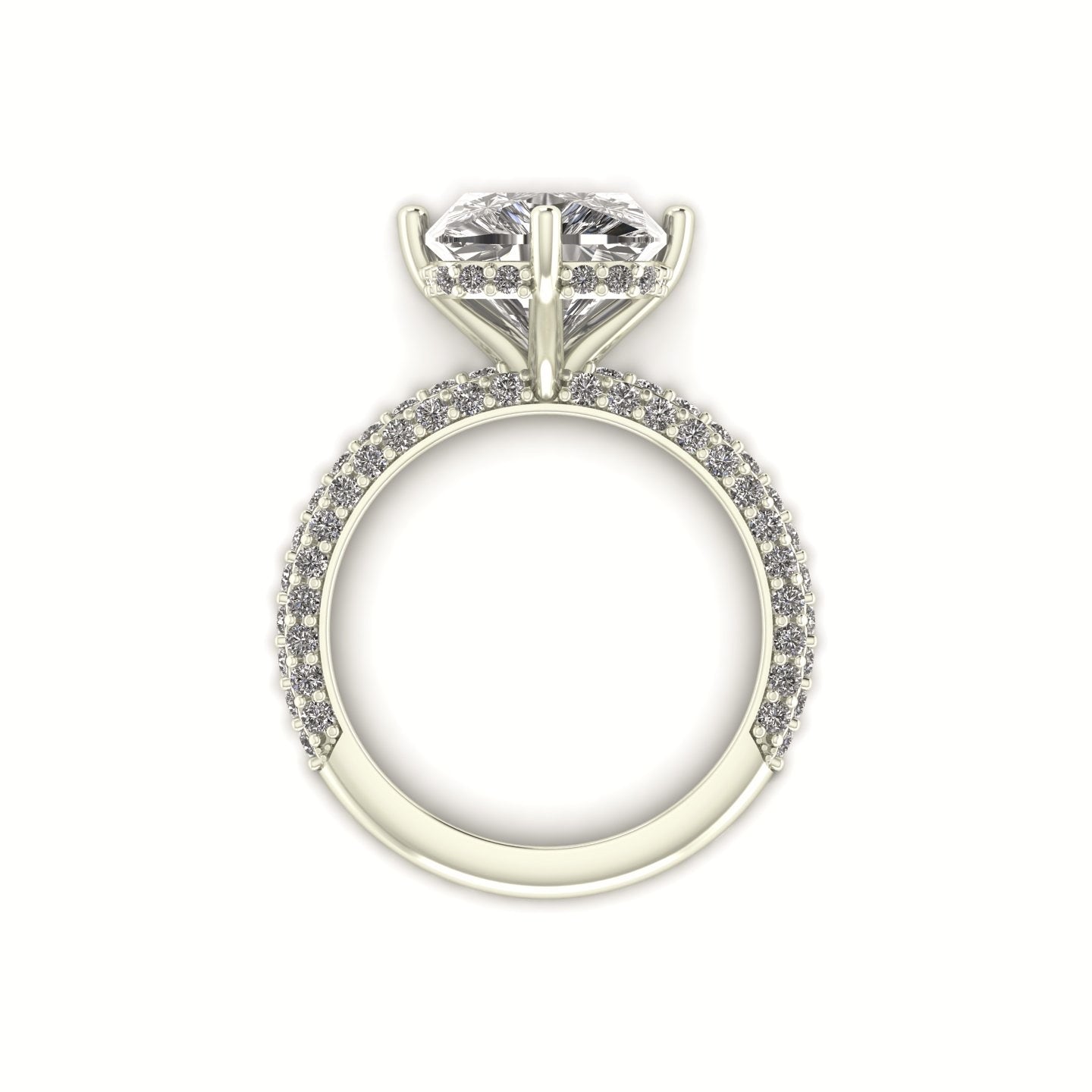 Lumière Cushion Hidden Halo Diamond Ring