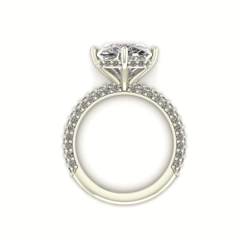 Lumière Cushion Hidden Halo Diamond Ring
