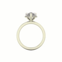 Clasped Pear Halo Pavé Engagement Ring
