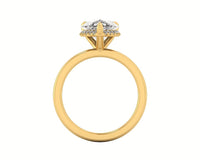 Clasped Pear Halo Pavé Engagement Ring