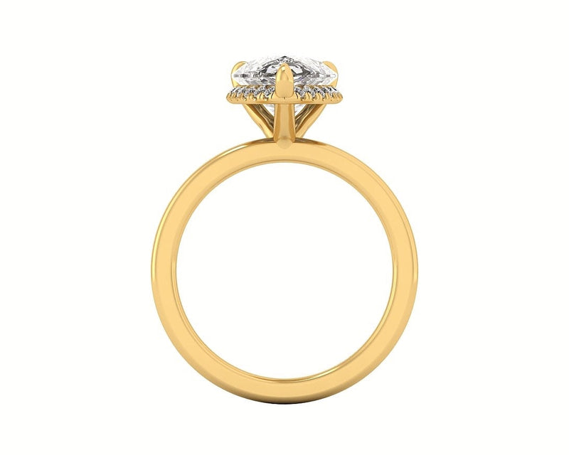 Clasped Pear Halo Pavé Engagement Ring
