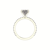 Classic Oval Solitaire With Diamond Shank