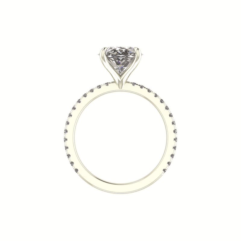 Classic Oval Solitaire With Diamond Shank