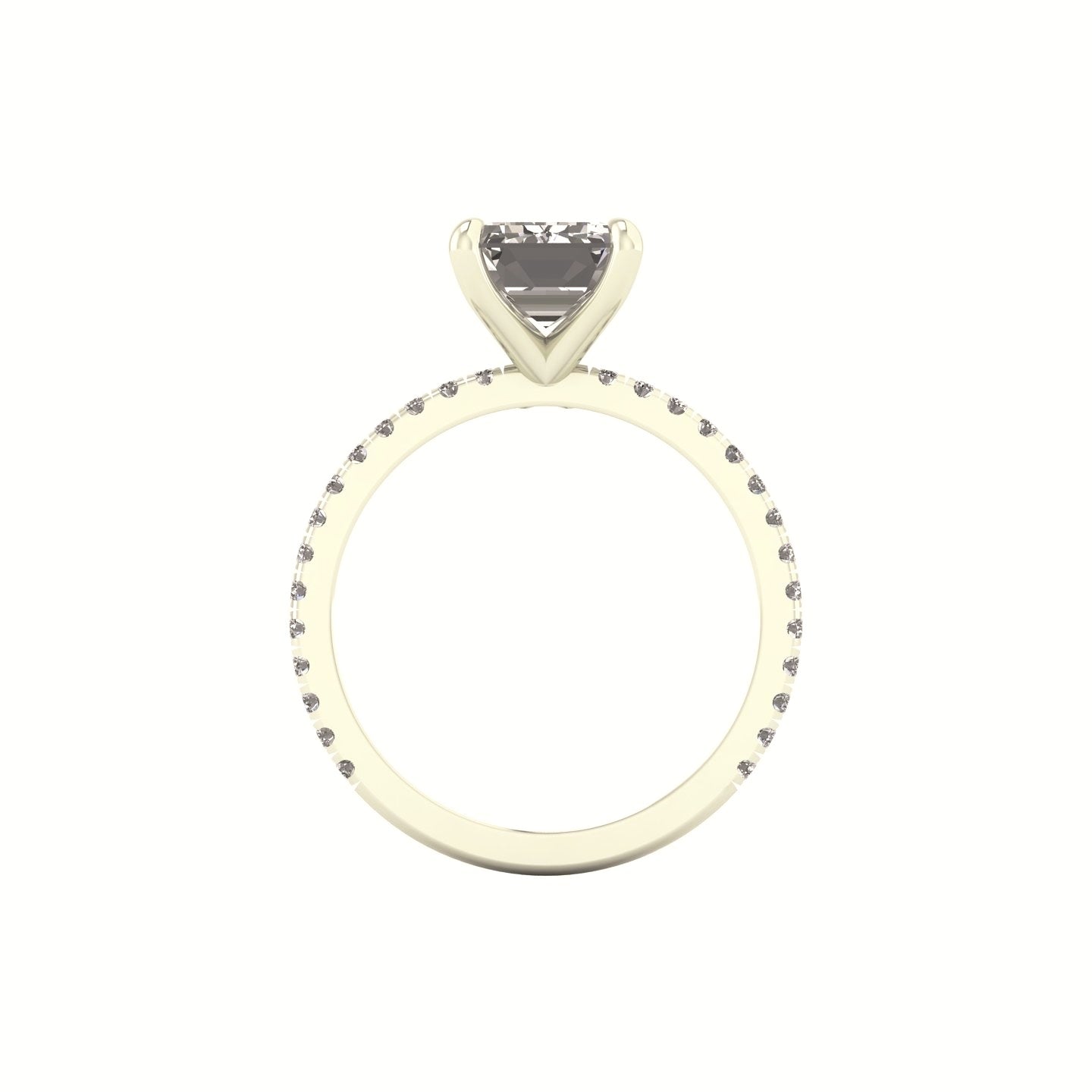 Classic Emerald Solitaire With Diamond Shank