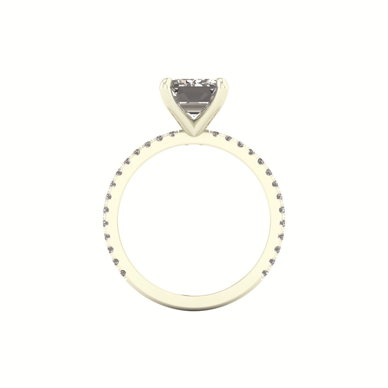 Classic Emerald Solitaire With Diamond Shank