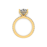 Classic Elongated Cushion Hidden Halo With Diamond shank