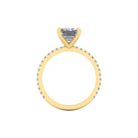 Classic Emerald Solitaire With Diamond Shank