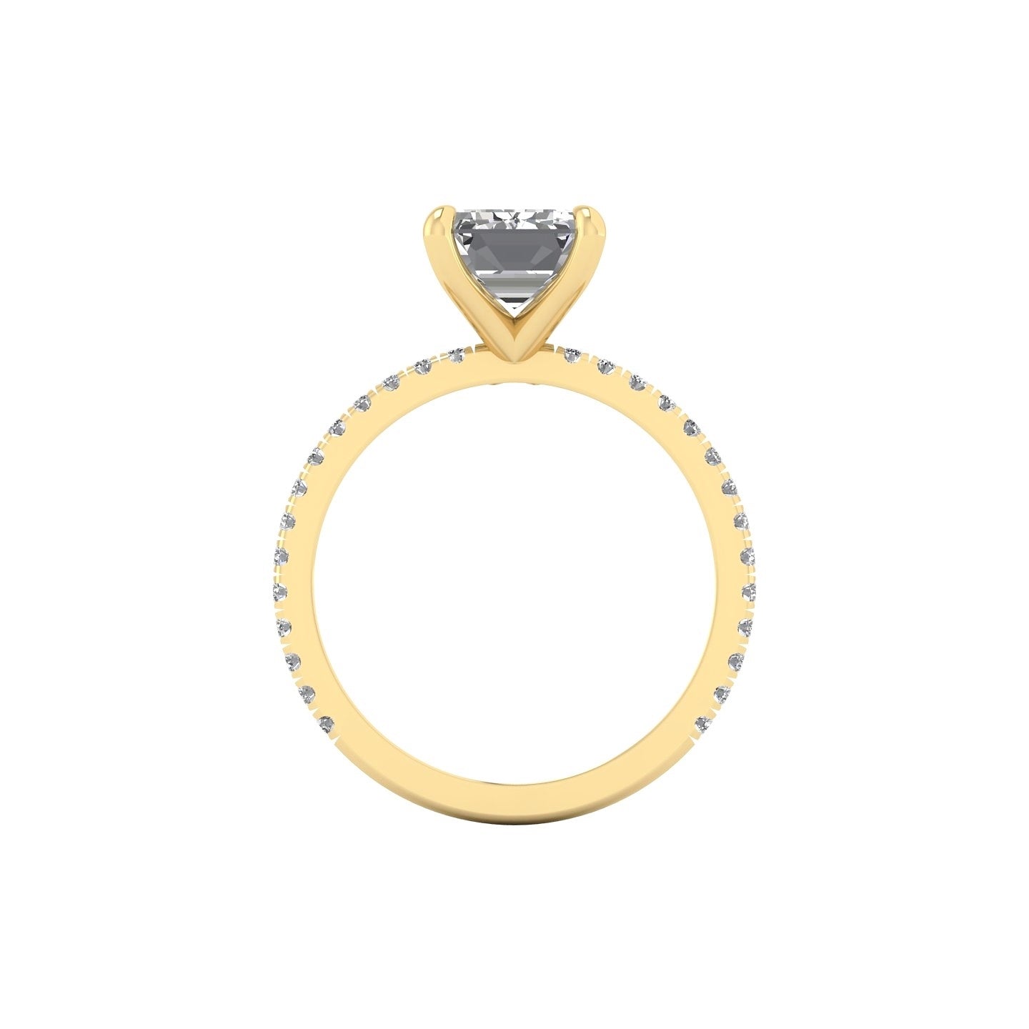 Classic Emerald Solitaire With Diamond Shank