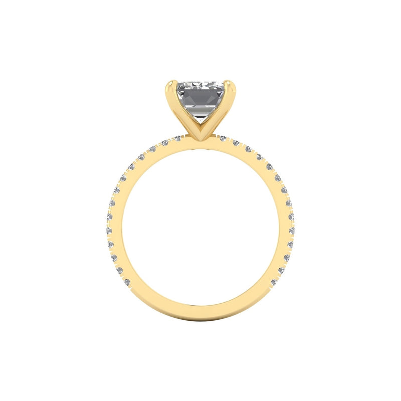 Classic Emerald Solitaire With Diamond Shank