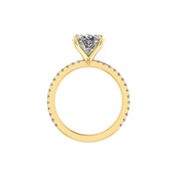 Classic Oval Solitaire With Diamond Shank