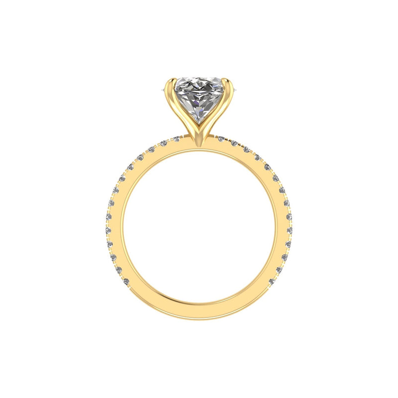 Classic Oval Solitaire With Diamond Shank