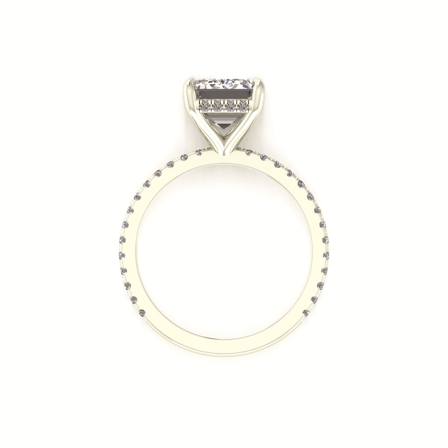 Classic Emerald Gallery With Diamond shank