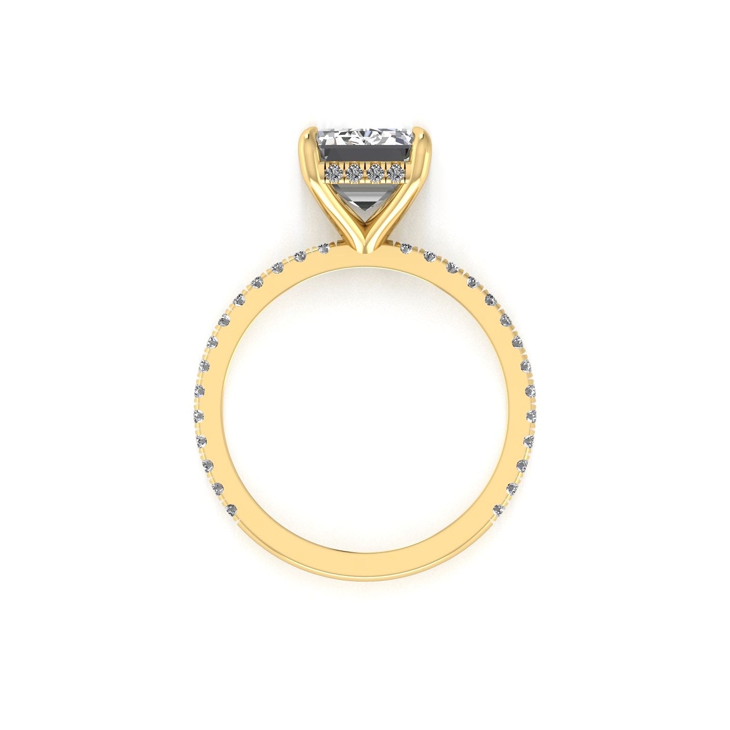 Classic Emerald Gallery With Diamond shank