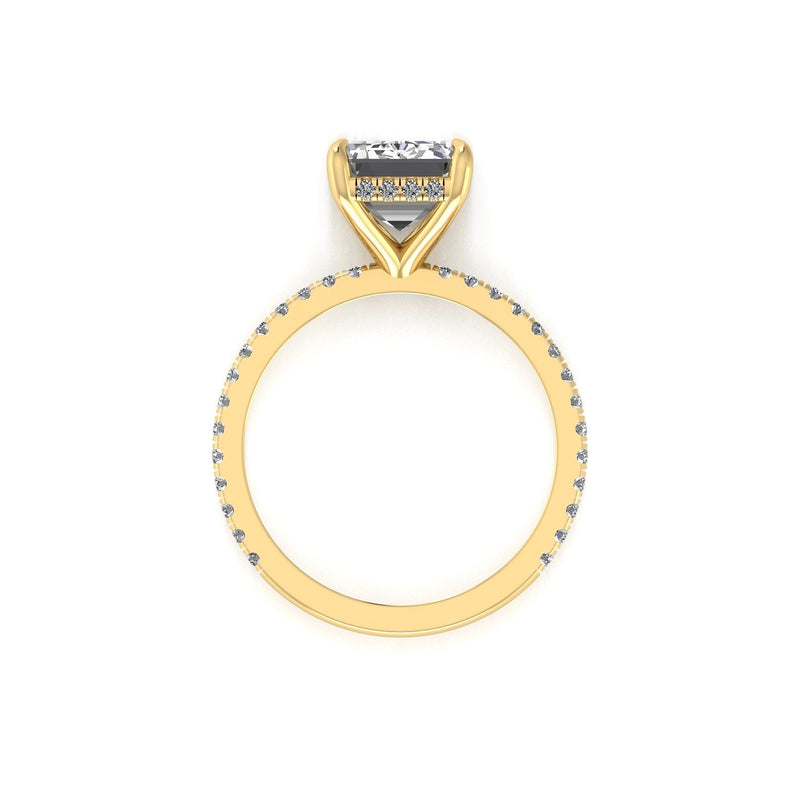 Classic Emerald Gallery With Diamond shank