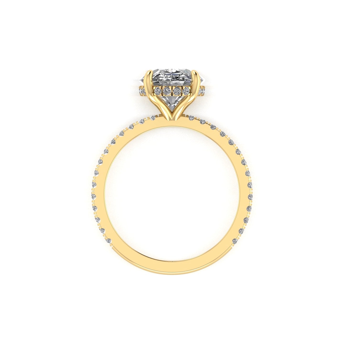 Classic Oval Gallery With Diamond Shank