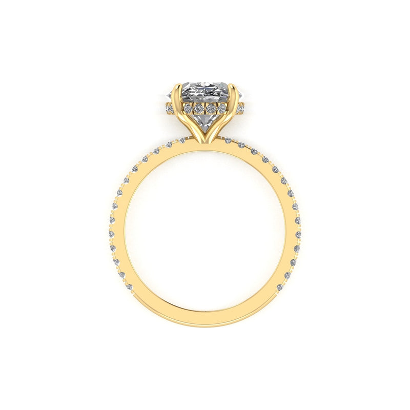 Classic Oval Gallery With Diamond Shank