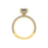 Celeste Emerald Hidden halo Three Row Micro Pavé Engagement Ring