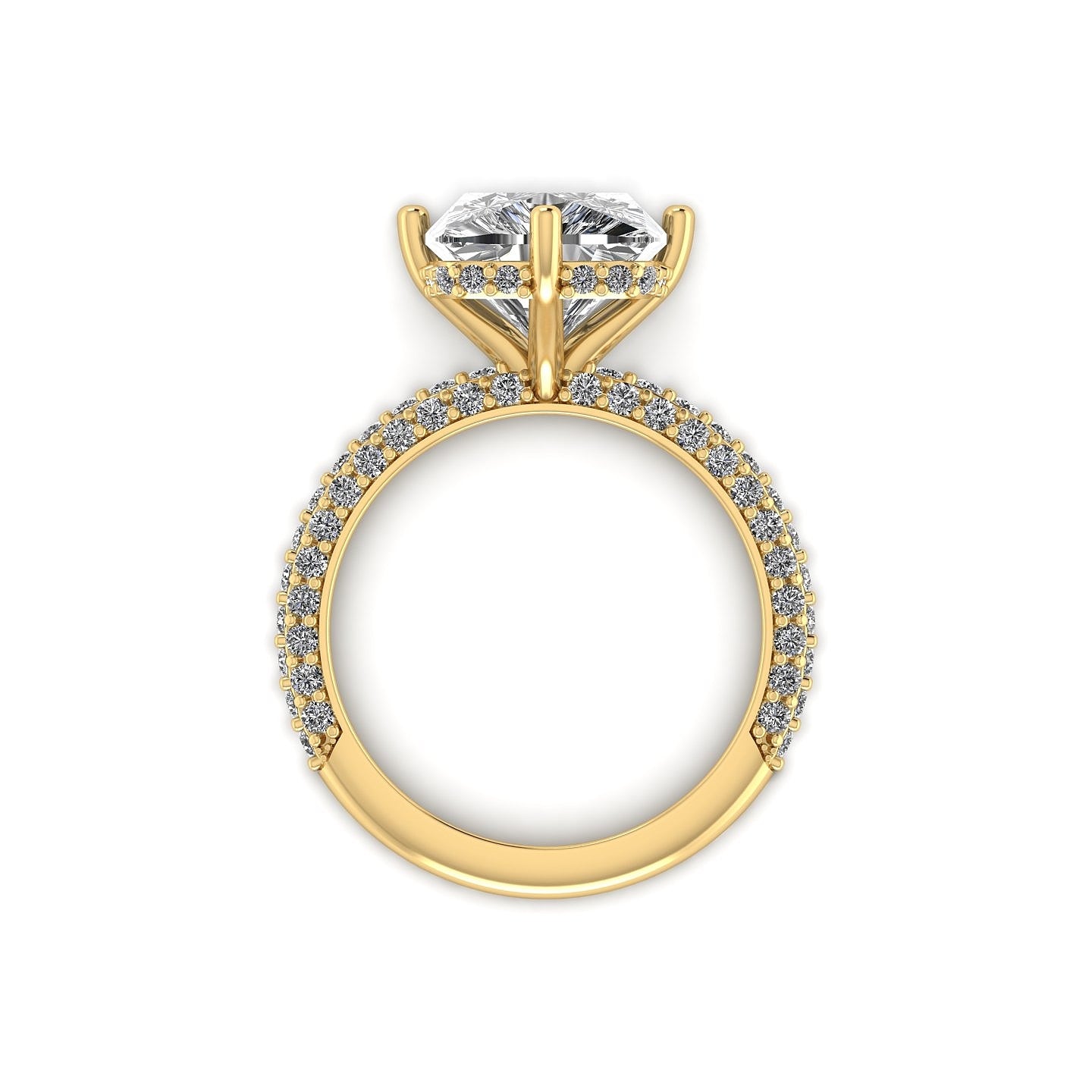 Lumière Cushion Hidden Halo Diamond Ring