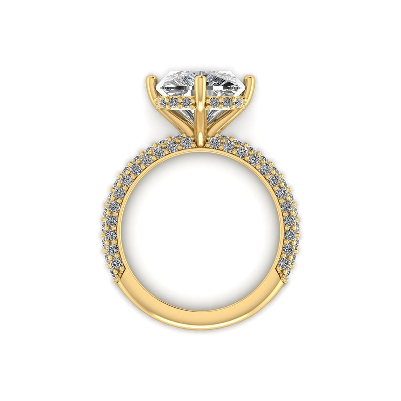 Lumière Cushion Hidden Halo Diamond Ring