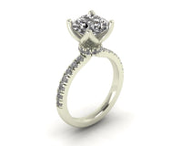 Diamond Tulip Pavé Engagement Ring