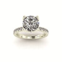 Diamond Tulip Pavé Engagement Ring