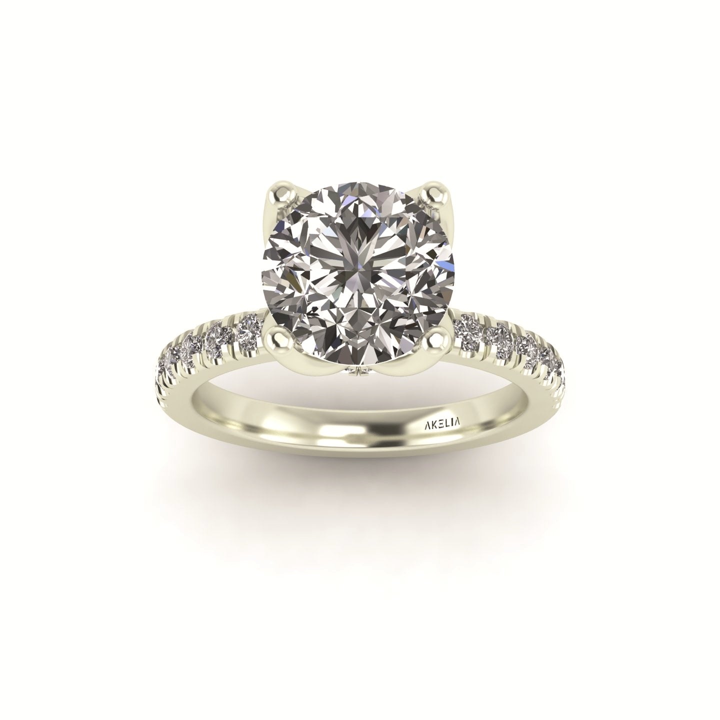 Diamond Tulip Pavé Engagement Ring