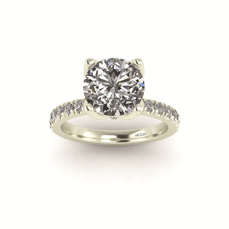 Diamond Tulip Pavé Engagement Ring