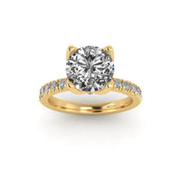 Diamond Tulip Pavé Engagement Ring