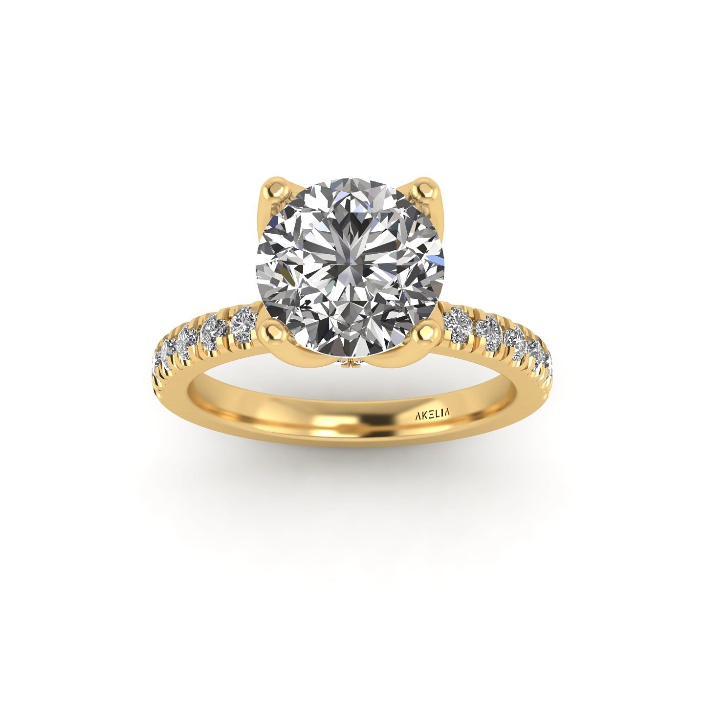 Diamond Tulip Pavé Engagement Ring